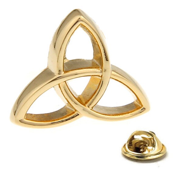 Trinity Knot Lapel Pin Gold Cut Out Design Trinity Circle 3D Etsy
