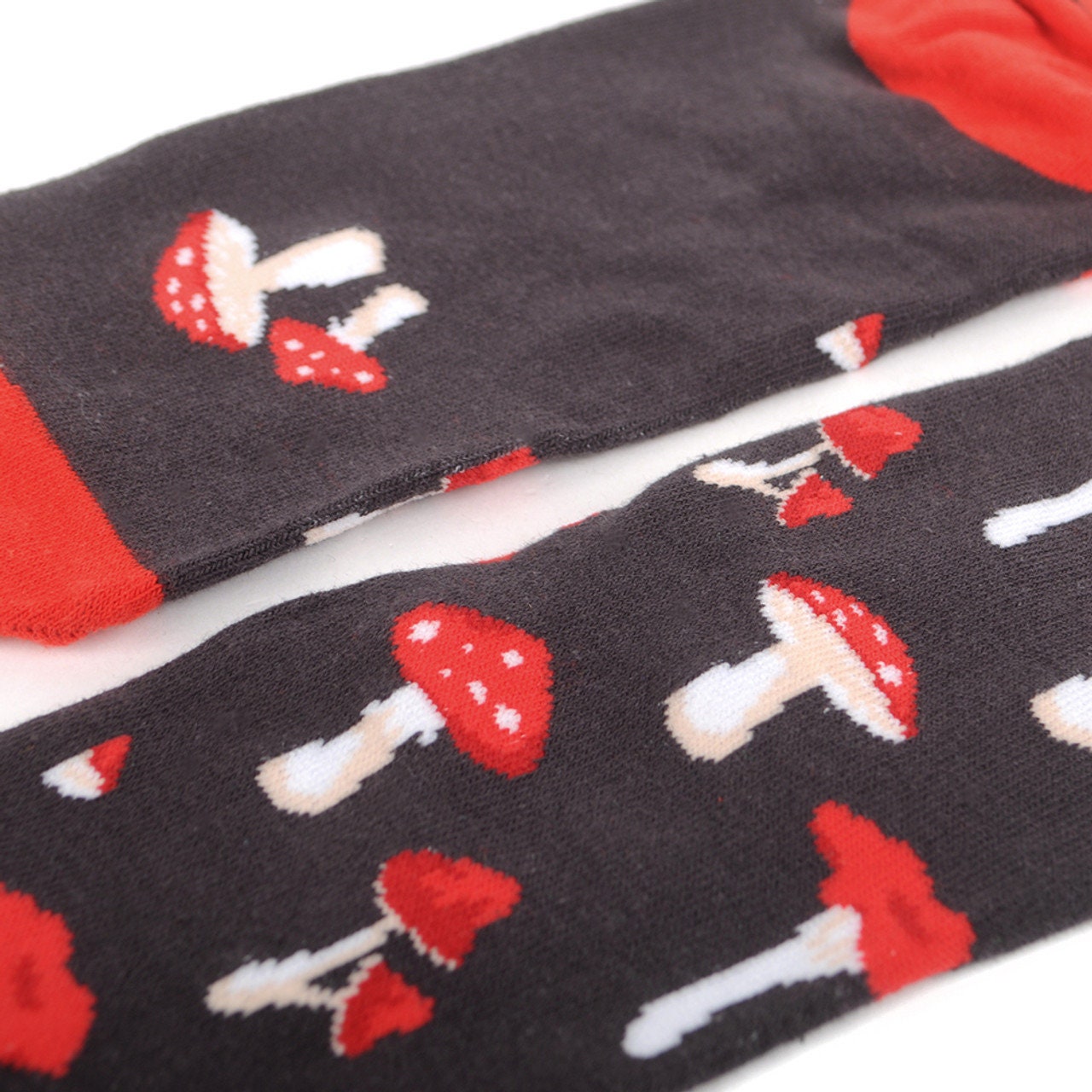 Mushrooms Novelty Socks Crazy Mushrooms Socks Cool Socks Funny Etsy