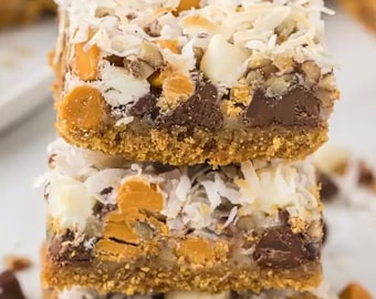 9 Layer Magic Bars ; Dark Chocolate, butterscotch, coconut