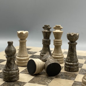 Stone Chess pieces "Only" Set handmade, Chess pieces only for 12" to 16" Marble chess set , best gifts for him , gifts for dad