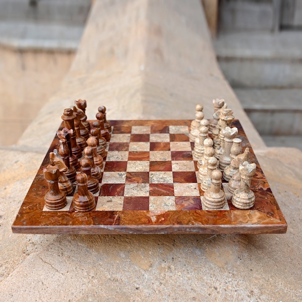 Stone Chess Set Etsy