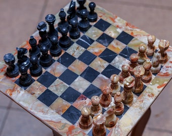Handmade Green Onyx Marble Chess Set: Luxury Designer Decoration , Ideal Gift for Any Occasion