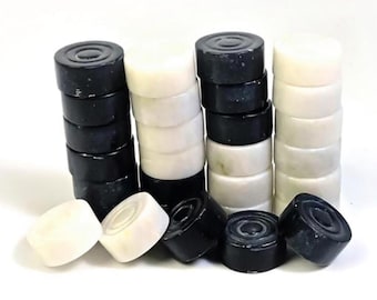 Juego de damas de mármol hecho a mano – 32 piezas de lujo con caja de almacenamiento – Regalos para él