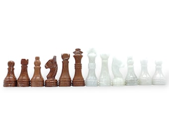 Stone Chess pieces "Only" Set handmade, Chess pieces only for 12" to 15" chess set , Special Edition Best Gifts for him