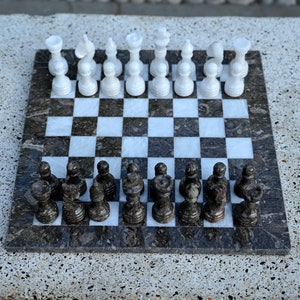 Handmade Marble chess set Chess board 30cm x 30cm,Valentine gifts, best gifts for him, Winter Sale