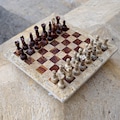 Handmade Marble Chess Set – Luxury Stone Chessboard with Pieces, Decorative Board Game for Home