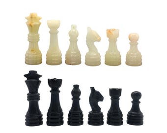 Stone Chess pieces &quot;Only&quot; Set handmade with Christmas Gifts, Chess pieces only for 12&quot; to 16&quot; Marble chess set , best gifts for him