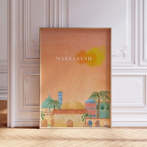Marrakesch Wandkunst | Marokkanischer Digitaldruck | Marrakesch Wüste Kunstwerk | Exotische Fernweh Kunst | Moderne Boho Dekor | Neutrale Farbe Wandkunst