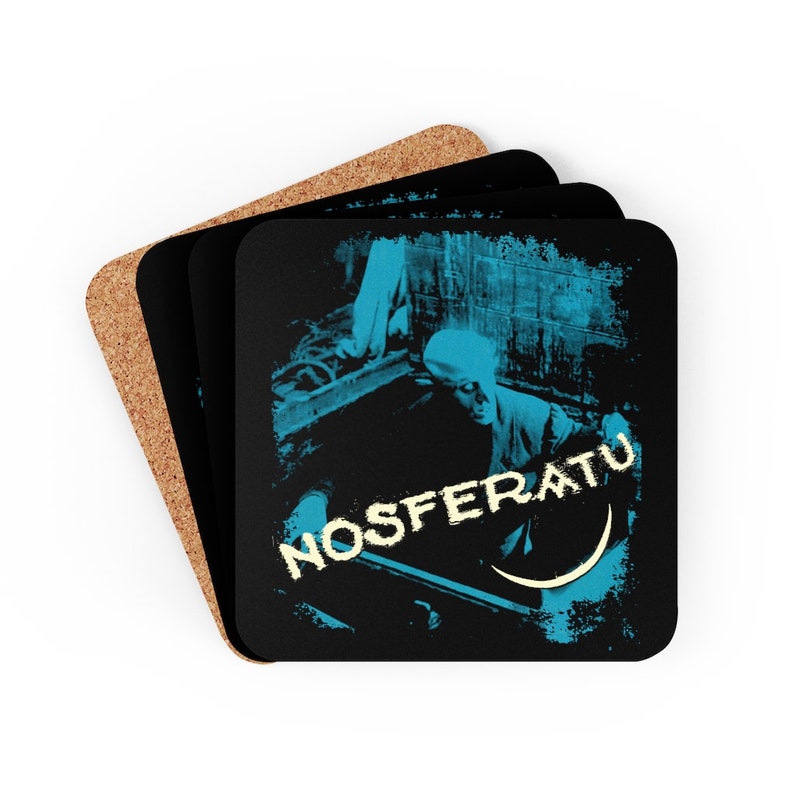 Nosferatu 1922 Silent Film Dracula Coaster Blue Set image 6