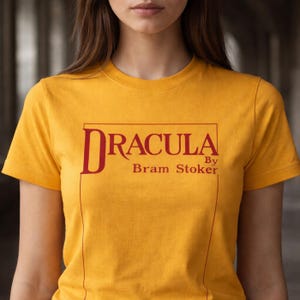 Dracula 1897 T-Shirt | Yellow Novel Cover Gothic Literature Tee | AR Dark Academia Shirt