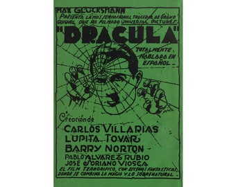 1931 Spanish Dracula Film Green Poster - Carlos Villarias Tribute