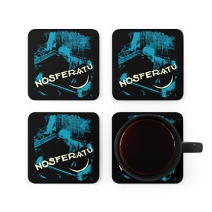 Nosferatu 1922 Silent Film Dracula Coaster Blue Set image 5