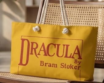 Bram Stoker Dracula Weekender Bag | 1897 First Edition Cover | Gothic Overnight Duffel | Bookish Gym Bag