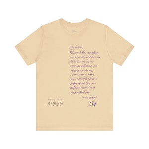 Camiseta con la carta "Mi amigo" del Conde Drácula - Tributo a la película Drácula de Bram Stoker de 1992
