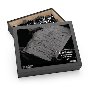 Nosferatu The Knock-Orlok Contract Puzzle Nosferatu 1922 Collectible 500-Piece Dracula&#39;s Legacy Series Gothic Horror Puzzle