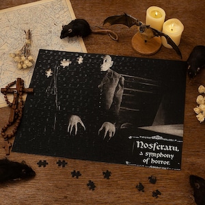 Count Orlok Rising from His Coffin Puzzle Nosferatu 1922 Collectible 500-Piece Dracula&#39;s Legacy Series Gothic Horror Puzzle
