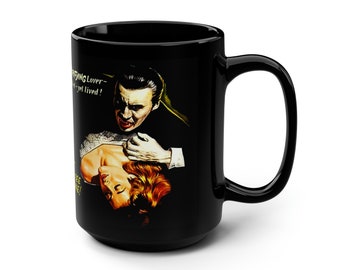 Christopher Lee's Horror of Dracula Poster Black Mug 15oz - Iconic Vampire Cinema