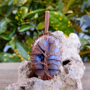 Quarantine mothers day gift. Montana Agate Jewelry. Wire wrap Pendant Boho. Gift for wife Handmade Necklace. Gemstone protective amulet.