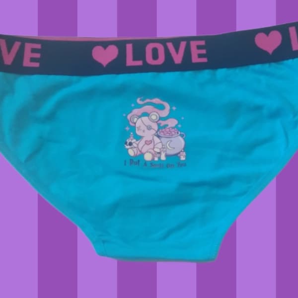 Pastel goth underwear pantie , pastel clothing accessories,  graphic underwear,pastel alt emo , monster party girl