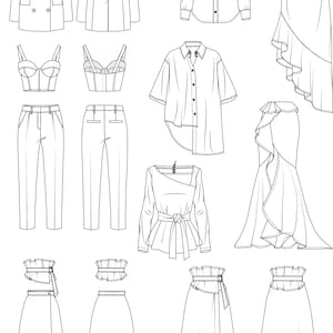 Flat technical Drawing illustration