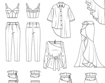 Flat technical Drawing illustration
