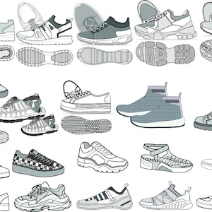 Flat sketch Runners/ Sneakers /Shoes
