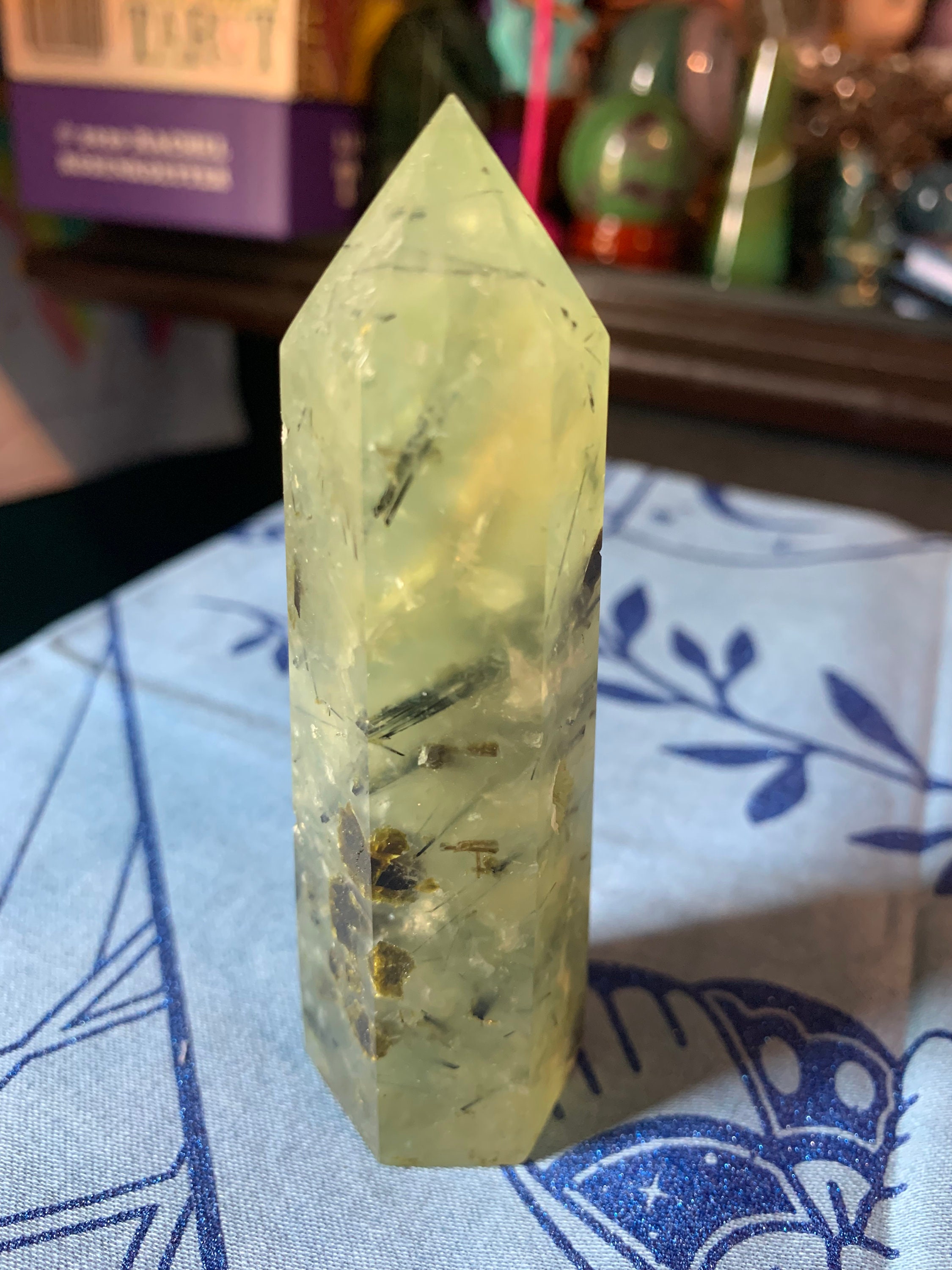 Prehnite With Epidote Crystal Tower - Etsy UK