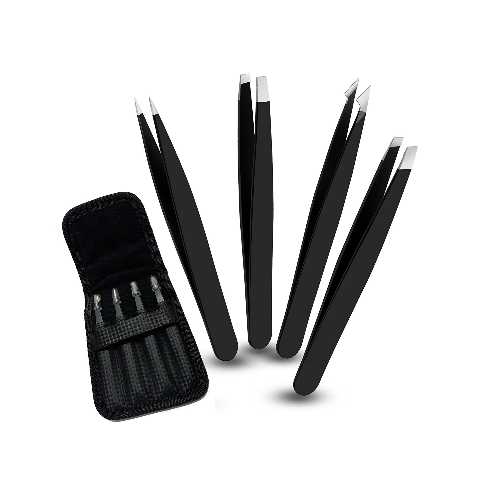 4 Pcs Eyebrow Tweezers Set for Plucking and Ingrown Hair Etsy