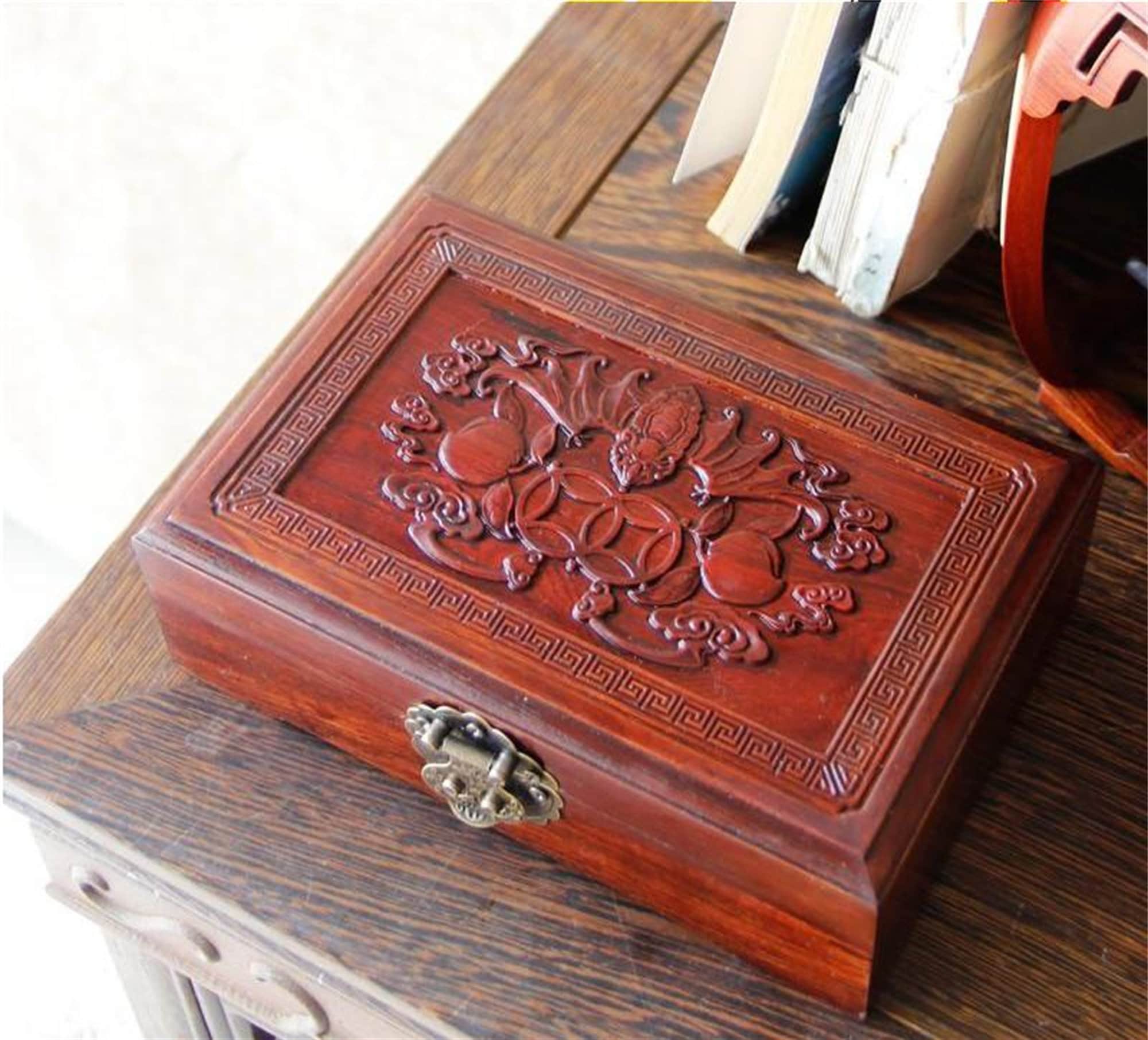 Rosewood Rosewood Carved Jewelry Box Jewelry Storage Box | Etsy