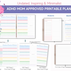 PRINTABLE Adult ADHD Planner | Life ORGANIZER | Productivity | Appointments | Daily Task List | Journal | Work | Gifts | Helper | Skills