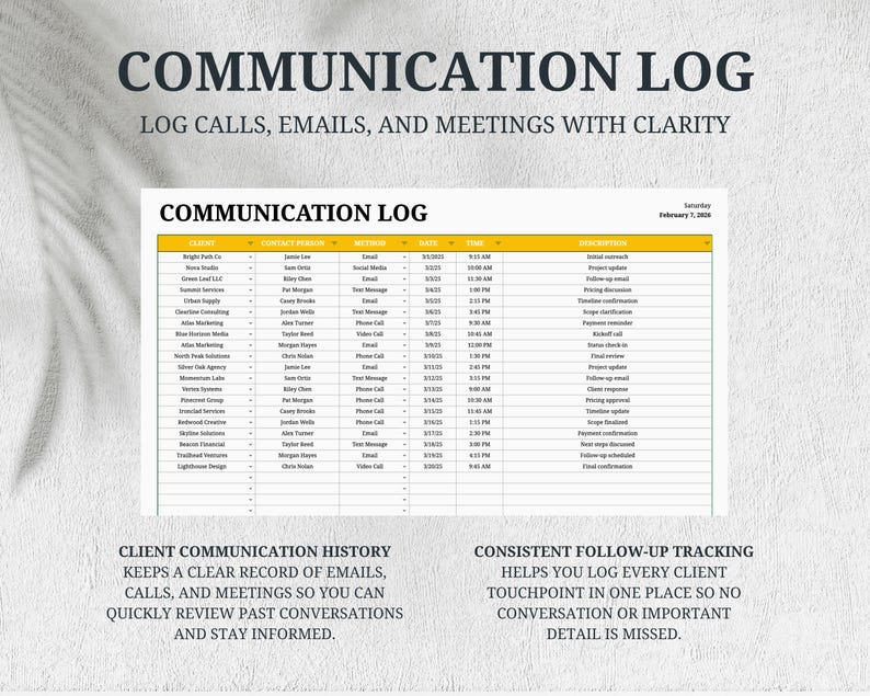 Client Tracker Google Sheet for Small Business CRM Task Tracker ...