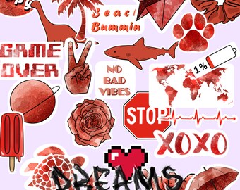 28+ Mind Blowing Red Aesthetic Stickers Images