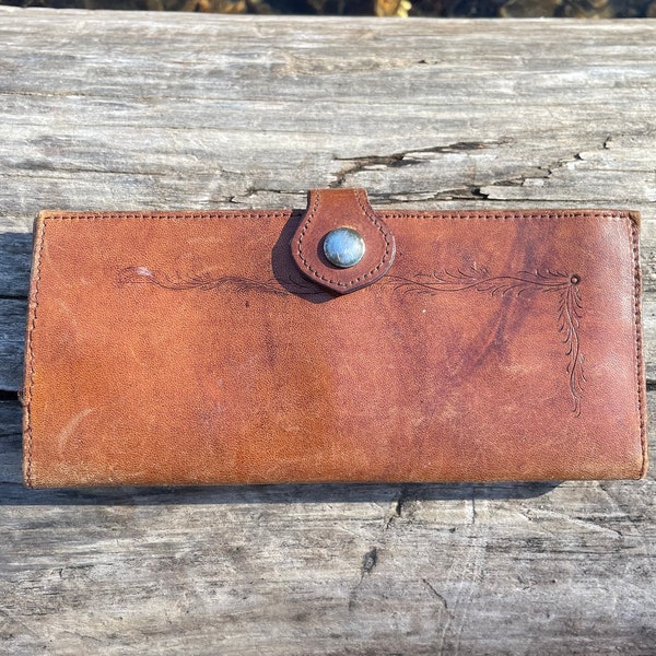 Vintage leather wallet, made in Colorado