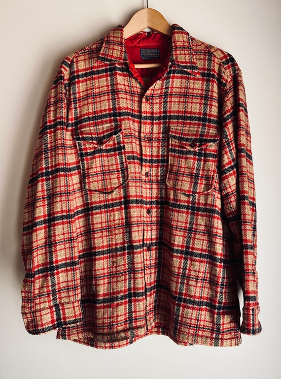 Vintage Pendleton Red plaid wool shirt