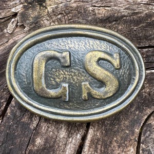Vintage CS belt buckle, vintage brass belt buckle