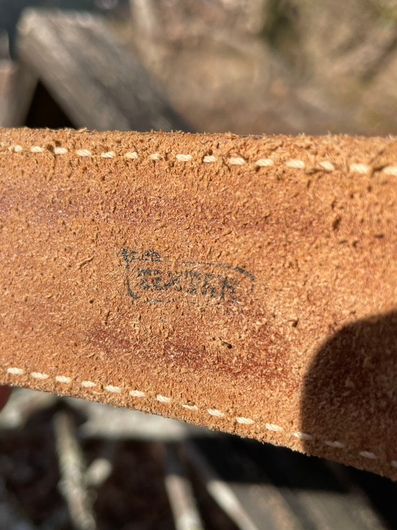 Vintage Tooled leather belt - image 5