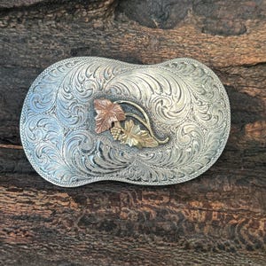 Vintage Sterling silver Western belt buckle