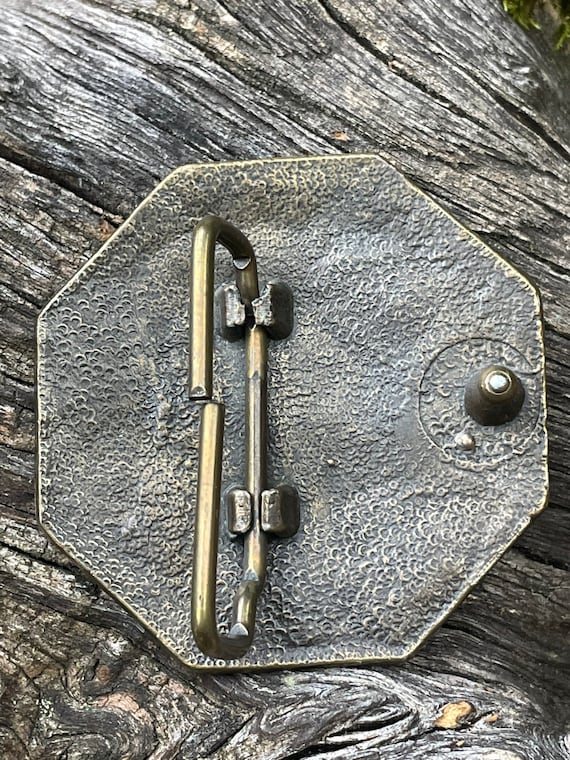Vintage brass CB belt buckle - image 2