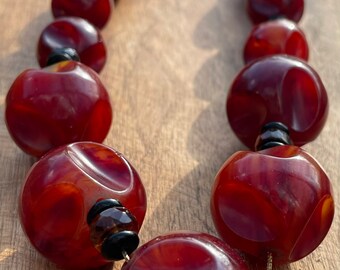 Antique Old Amber Bakelite Catalin Butterscotch Cherry Prayer Veined Rods 3619 g 