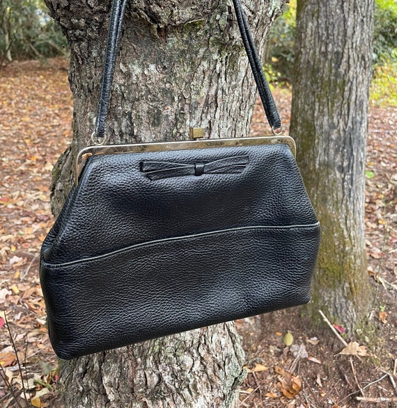Vintage Black leather Saber purse