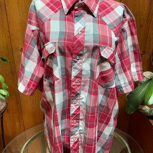 Vintage 80s Pearl snap plaid shirt