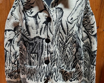 Vintage 90s Woven southwestern coat with horses