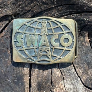 Vintage brass Swaco belt buckle