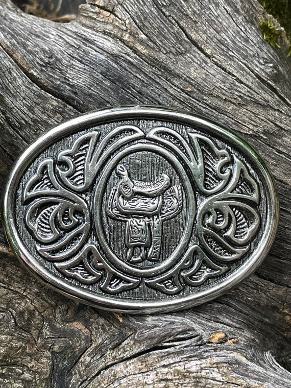 Vintage Western saddle belt buckle