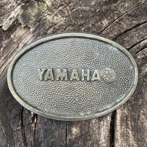 Vintage Brass Yamaha belt buckle, vintage  brass belt buckle