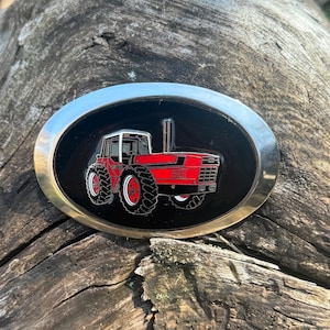 Vintage Tractor belt buckle, Red Tractor belt buckle