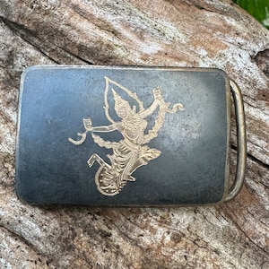 Vintage 1940s  Siam  Sterling silver belt buckle