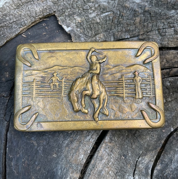 Vintage Brass Belt Buckle, Western  Rodeo belt buc