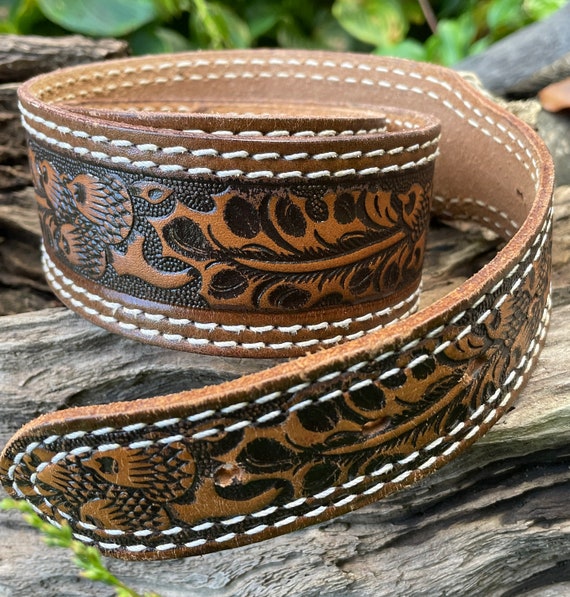 Vintage Tooled leather belt - image 2