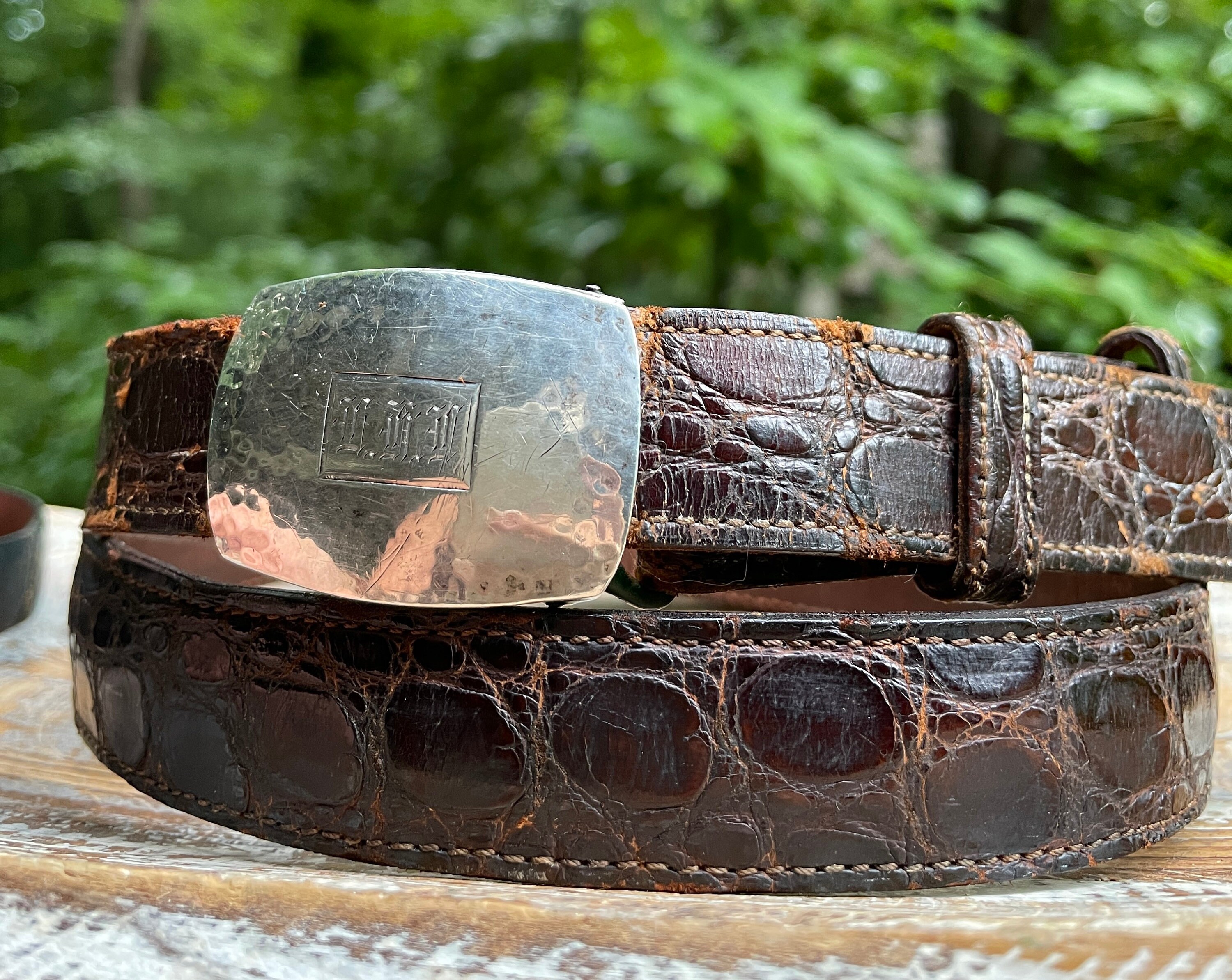 Brown Genuine Alligator Crocodile Leather Belt for Eagle H LV Buckle size  36-41